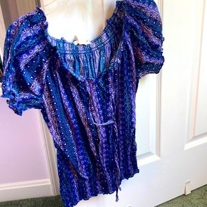 Multicolored flowy blouse